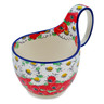 Polish Pottery Bowl with Loop Handle 16 oz Spring Blossom Harmony UNIKAT