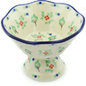 Polish Pottery Bowl with Pedestal 7&quot; Falling Leaves