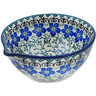 Polish Pottery Bowl with Spout 6&quot; Blue Dogwood
