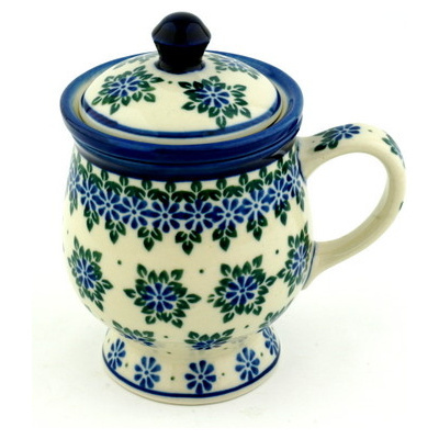 Polish Pottery Brewing Mug 10 oz Aster Dots