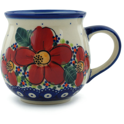 Polish Pottery Bubble Mug 11 oz Floral Bouquet UNIKAT