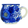 Polish Pottery Bubble Mug 12 oz Blue Poppy Dream