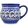 Polish Pottery Bubble Mug 12 oz Royal Azure Rings UNIKAT