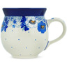 Polish Pottery Bubble Mug 12oz Blue Spring Blue