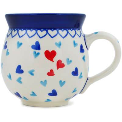 Polish Pottery Bubble Mug 12oz Hearts Of Love