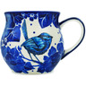 Polish Pottery Bubble Mug 13 oz Blue Melody