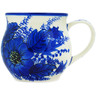 Polish Pottery Bubble Mug 13 oz Blue Poppy Dream UNIKAT