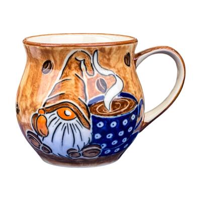 Polish Pottery Bubble Mug 13 oz Coffee Gnome