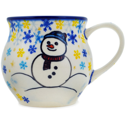 Polish Pottery Bubble Mug 13 oz Delightful Snowfall