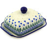 Polish Pottery Butter Dish 7&quot; Water Tulip