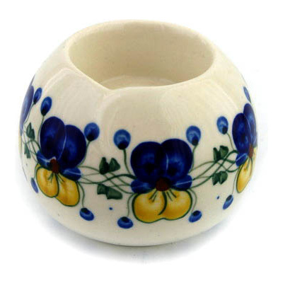 Polish Pottery Candle Holder 3&quot;