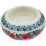Polish Pottery Candle Holder 3&quot; Red Pansy