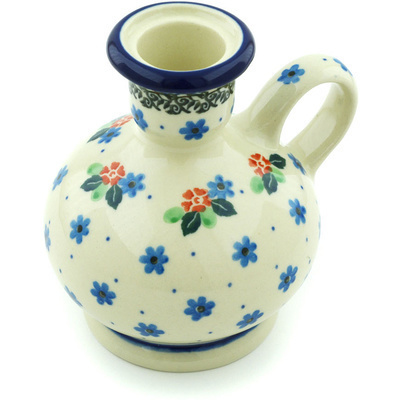 Polish Pottery Candle Holder 4&quot; Meadow Walk