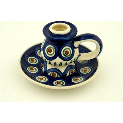 Polish Pottery Candle Holder 5&quot;