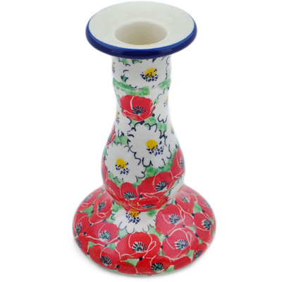Polish Pottery Candle Holder 6&quot; Spring Blossom Harmony UNIKAT