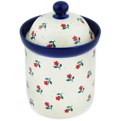 Polish Pottery Canister 8&quot; Auntie Em Scarlet
