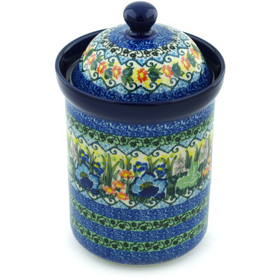 Polish Pottery Canister 9&quot; Around The Field UNIKAT