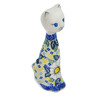 Polish Pottery Cat Figurine 10&quot; Floral Fantasy UNIKAT