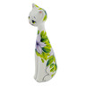 Polish Pottery Cat Figurine 10&quot; Spring Forth