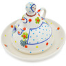 Polish Pottery Cheese Lady 5&quot; Groovy Flowers
