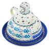 Polish Pottery Cheese Lady 8&quot; Blooming Blues