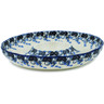 Polish Pottery Chip and Dip Platter 10&quot; Flowers At Dusk