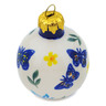 Polish Pottery Christmas Ball Ornament 3&quot; Butterfly Ballet