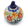 Polish Pottery Christmas Ball Ornament 3&quot; Wave Of Flowers