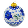 Polish Pottery Christmas Ball Ornament 4&quot; Bloom Queens