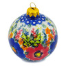 Polish Pottery Christmas Ball Ornament 4&quot; Daydreams UNIKAT
