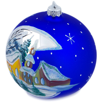 Glass Christmas Ball Ornament 5&quot; Wonderland