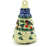 Polish Pottery Christmas Ball Ornament 6&quot; Christmas Chickadee
