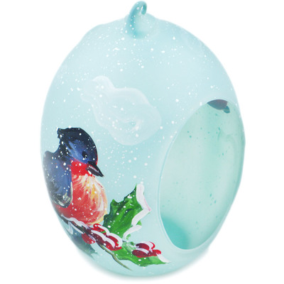 Glass Christmas Ball Ornament 6&quot; Red Fruits