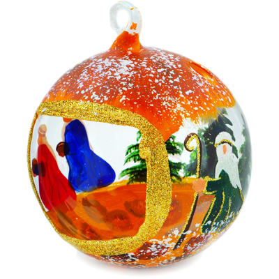 Glass Christmas Ball Ornament 6&quot; Three Kings