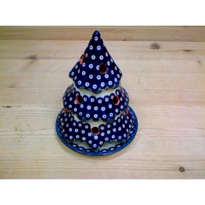 Polish Pottery Christmas Tree Candle Holder 5&quot;