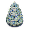 Polish Pottery Christmas Tree Candle Holder 6&quot; Lavender Meadow UNIKAT