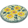 Polish Pottery Coaster 3&quot; Sunflower Fields