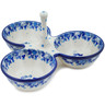 Polish Pottery Condiment Dish 10&quot; Blue Spring Blue