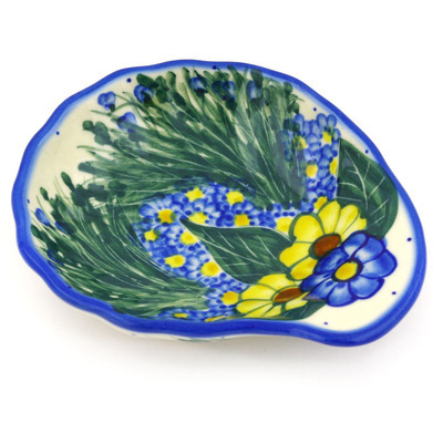 Polish Pottery Condiment Dish 6&quot; Wildflower Meadow