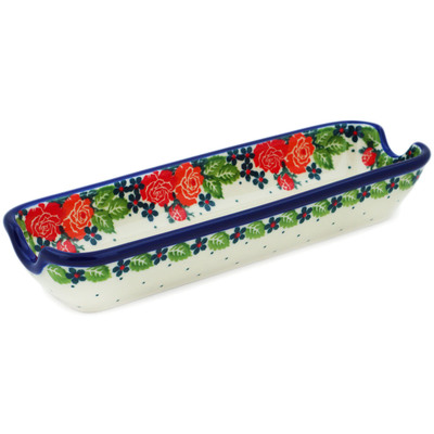 Polish Pottery Corn Tray 8&quot; In The Rose Garden
