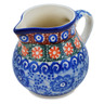 Polish Pottery Creamer 7 oz Dancing Blue Poppies UNIKAT