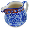 Polish Pottery Creamer 8 oz Dancing Blue Poppies UNIKAT