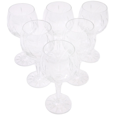 Glass Crystal wine glass 10oz set of 6 Crystal Jewel