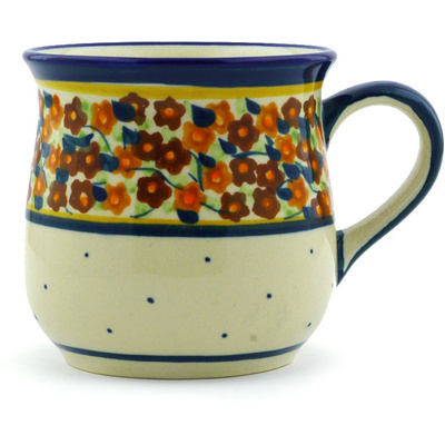 Polish Pottery Cup 10 oz Russett Floral