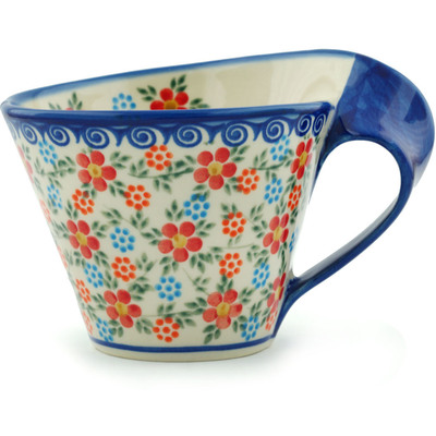 Polish Pottery Cup 14 oz Country Drive
