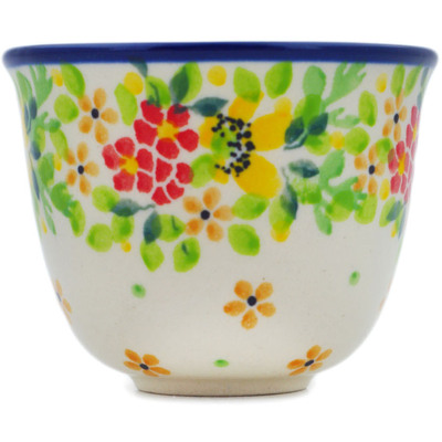 Polish Pottery Cup 3 oz Bright Spring UNIKAT