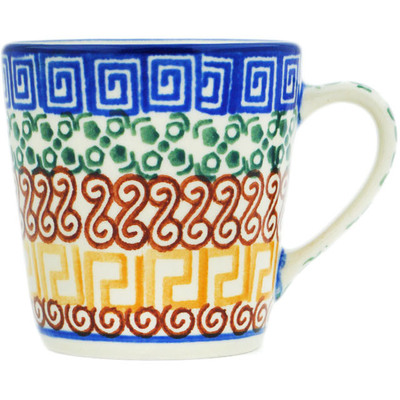 Polish Pottery Cup 3 oz Grecian Sea