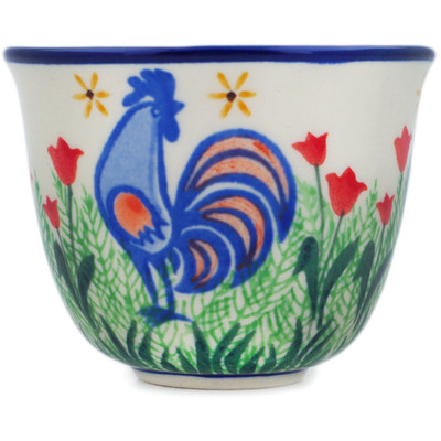Polish Pottery Cup 3 oz Spring Chickens UNIKAT