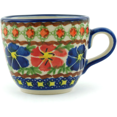 Polish Pottery Cup 7 oz Paradise Poppy