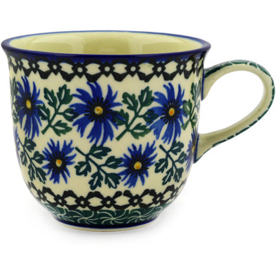 Polish Pottery Cup 8 oz Blue Chicory
